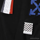 Off-White Blue Paint Print Black T-Shirt - Photo 4