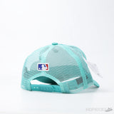 NY Baseball Trucker White Logo Lite Green Cap - Photo 2