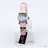 Alessandra Olla Crystal Bezel Heart Charm Pink Leather Watch - Photo 1