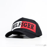 Hilfiger Logo White Red Flag Black Cap - Photo 1