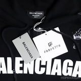 Balenciaga Logo Brushstrokes Black Hoodie - Photo 4
