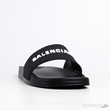 Bale*ciaga Pool Slide Black White - Photo 2