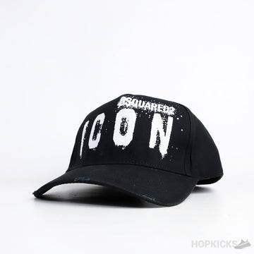 Dsquared2 Icon Paint Drip Black Cap