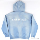 Balenciaga Back Hoodie Medium Fit in Blue - Photo 7