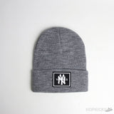 New York Yankees Patch Logo Grey Beanie (Slightly Defected) - Photo 1
