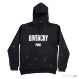 G*venchy Black Paris Logo Destroyed Hoodie - Photo 1