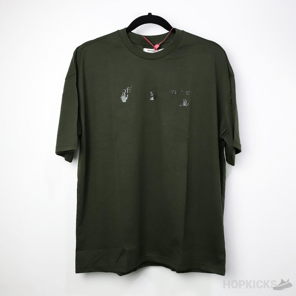 Off-White Dark Green T-Shirt (Economy Batch)