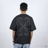 Off-White Crew Neck T-Shirt With Back Arrow Embroidery (Economy Batch) - Photo 1