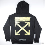 OFF-WHITE Fire Tape Hoodie Black - Photo 5