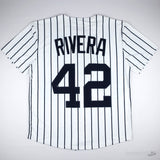 Men's New York Yankees Mariano Rivera Nike White Throwback Cooperstown Collection Limited Jersey - Photo 5