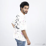 OFF-WHITE X Marais Splatter Print White T-Shirt - Photo 4