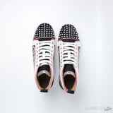 Christian Louboutin Lou Spikes Orlato Sneaker in Red and Black (Dot Perfect) - Photo 14