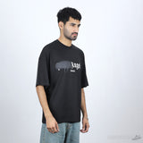 Palm Angels Black Cotton Sprayed Logo Printed Crew Neck T-Shirt (Economy Batch) - Photo 5