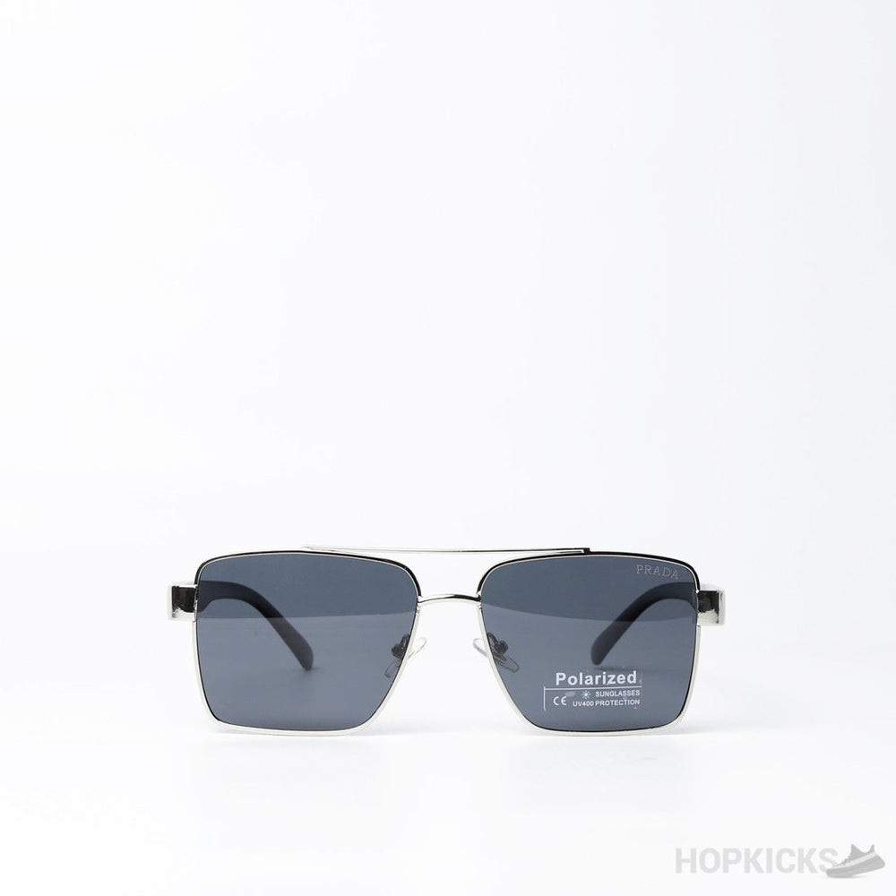 Prada Square Structure Top Bar Sunglasses Silver Frame