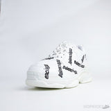 Bale*ciaga Allover Logo Triple S White Sneakers (Dot Perfect) - Photo 2