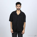 Off-White Textured Black Safari Shirt (Economy Batch) - Photo 1