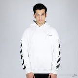 Off-White Diag-Stripe Cotton Hoodie - Photo 1
