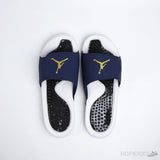 Air Jordan Hydro V Retro Obsidian Navy Blue White Slides - Photo 14