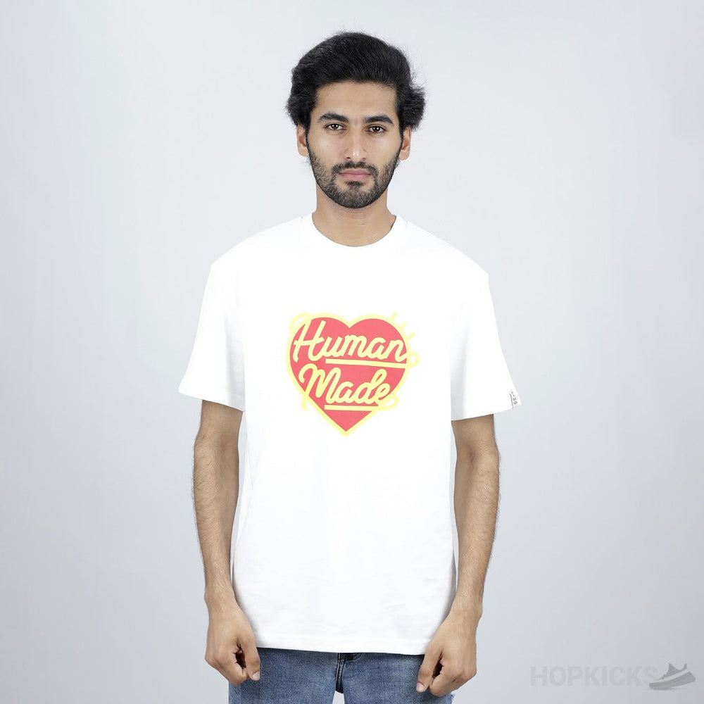 Human Made Red Heart Logo White T-Shirt