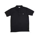 Moncler Logo Patched Plain Black Polo Shirt - Photo 1