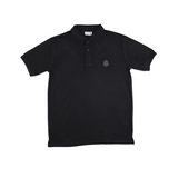 Moncler Logo Patched Plain Black Polo Shirt - Photo 5