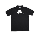 Moncler Logo Patched Plain Black Polo Shirt - Photo 6