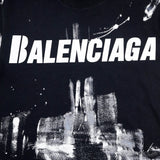 Balenciaga Logo Brushstrokes Black T-Shirt - Photo 3