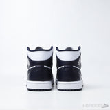 Air Jordan 1 Mid Shattered White Metallic Gold Obsidian (Premium Plus Batch) - Photo 8