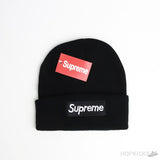 Supreme New Era Box White Logo Black Beanie - Photo 1