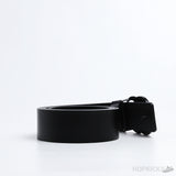 GG Black Logo Buckle Leather Black Belt - Photo 2