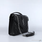 YSL Silver Logo Envelope Chain Shoulder Bag - Photo 2
