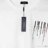 Am*ri Blue Drip Printed White T-Shirt - Photo 3