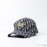Dior Golden Monogram Logo Navy Cap - Photo 1
