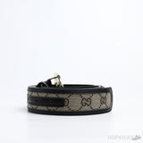 GG Signature Striped Black Gold Buckle Belt - Photo 3