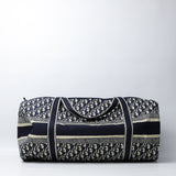 Christian Dior 2020 Oblique-Pattern Holdall Bag Blue (Dot Perfect) - Photo 2