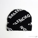 Balenciaga All Over Logo Black Beanie - Photo 2
