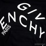 Givenchy Refracted Embroidered Logo Hoodie Black White - Photo 3