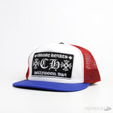 LA Chrome Hearts CH Trucker White Red Blue Cap - Photo 1