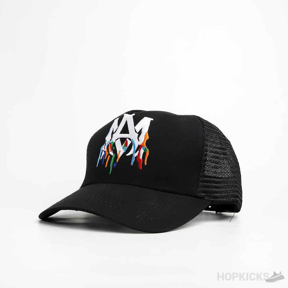 Amiri Paint Drip MA Logo Black Cap