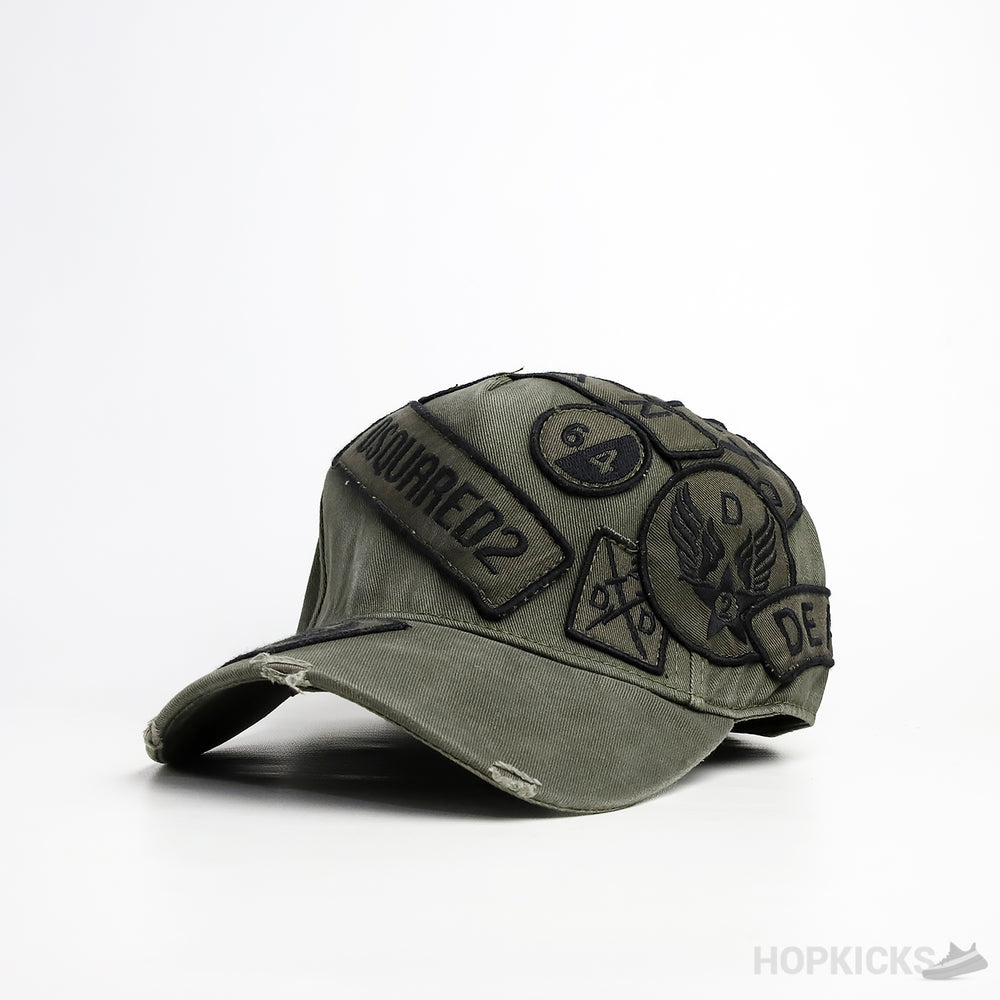Dsquared2 Tonal Patches Olive Cap