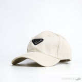Prada Triangle Logo Beige Cap - Photo 1