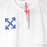 Off-White Blue Paint Print White T-Shirt - Photo 3