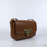Prada Emblème Saffiano Brown Shoulder Bag [Economy Batch] - Photo 2