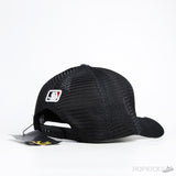 NY New Era Black White Logo Black Trucker Cap - Photo 2