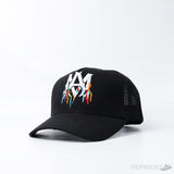 AMIRI Embroidered Paint Drip AM Logo Trucker Snapback Cap - Photo 1