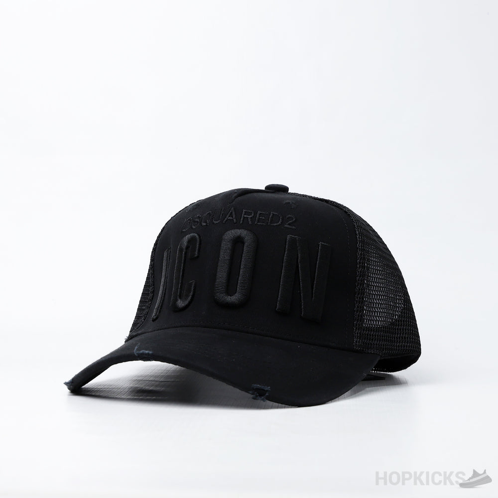 DSQ2/Icon Embroidered Baseball Black Cap