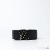 LV Monogram Embossed Black Belt - Photo 1