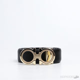F*rragamo Gancini Gold Buckle Leather Belt - Photo 1