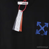 Off-White Blue Paint Print Black T-Shirt - Photo 3