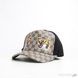 Gucci Tigers Print GG Supreme Baseball Brown Cap - Photo 1